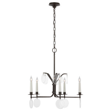 Danvers Medium Chandelier in Aged Iron with Clear Glass
