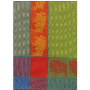 Set of 3 Horse Kiwi 100% Cotton Green & Orange 20"x28" Dish Towel 