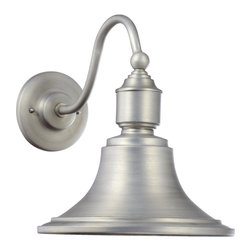 Brushed Aluminum Urban-Industrial Outdoor Wall Sconce - Outdoor Wall Lights And Sconces