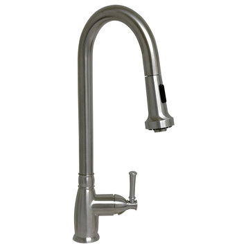 Whitehaus WHS6800-PDK-BSS Waterhaus Brushed Stainless Steel Single-Hole Faucet