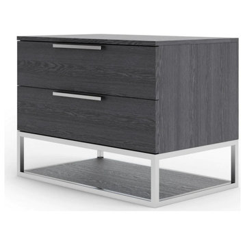 Glyn Contemporary Gray Elm Nightstand