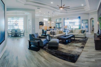 Transitional family room photo in Miami