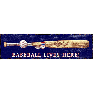 Baseball Lives Vintage Wooden Sign, 9"x32"