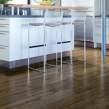 Random-Width and Wire-Brushed Maple Flooring. LeSalle
