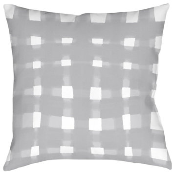 Laural Home Kathy Ireland Peaceful Elegance Gingham Outdoor Pillow, 18"x18"