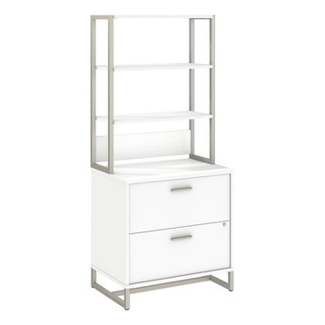 Method 2 Drawer Lateral File Cabinet with Shelves in White - Engineered Wood