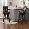Williams 31" Swivel Bar Stool with Armrests Vintage Brown Faux Leather