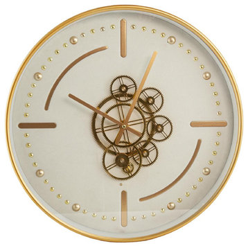 Anita Wall Clock, Gold and White