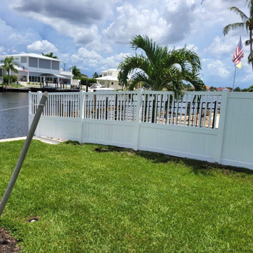 White vinyl fence