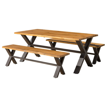 GDF Studio 3-Piece Laurel Outdoor Dining Set