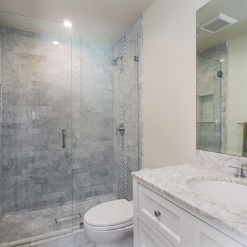 Classical Carrara marble bathroom in Oak park