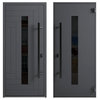 Exterior Prehungdoor Ronex 0130 Grey 2 Side & Top Exterior Window Left Hand