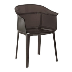 Kartell - Kartell Papyrus Chair, Transparent Smoke Brown, Set of 2 - Dining Chairs