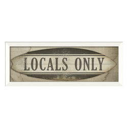 The Artwork Factory - Locals Only Surfboard Sign Print - Prints And Posters