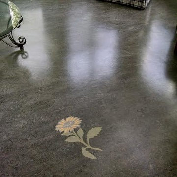 Custom Marmoleum Border and Water Jet Flower