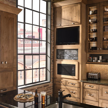 KraftMaid: Kitchen with TV, Microwave & Messaging Center