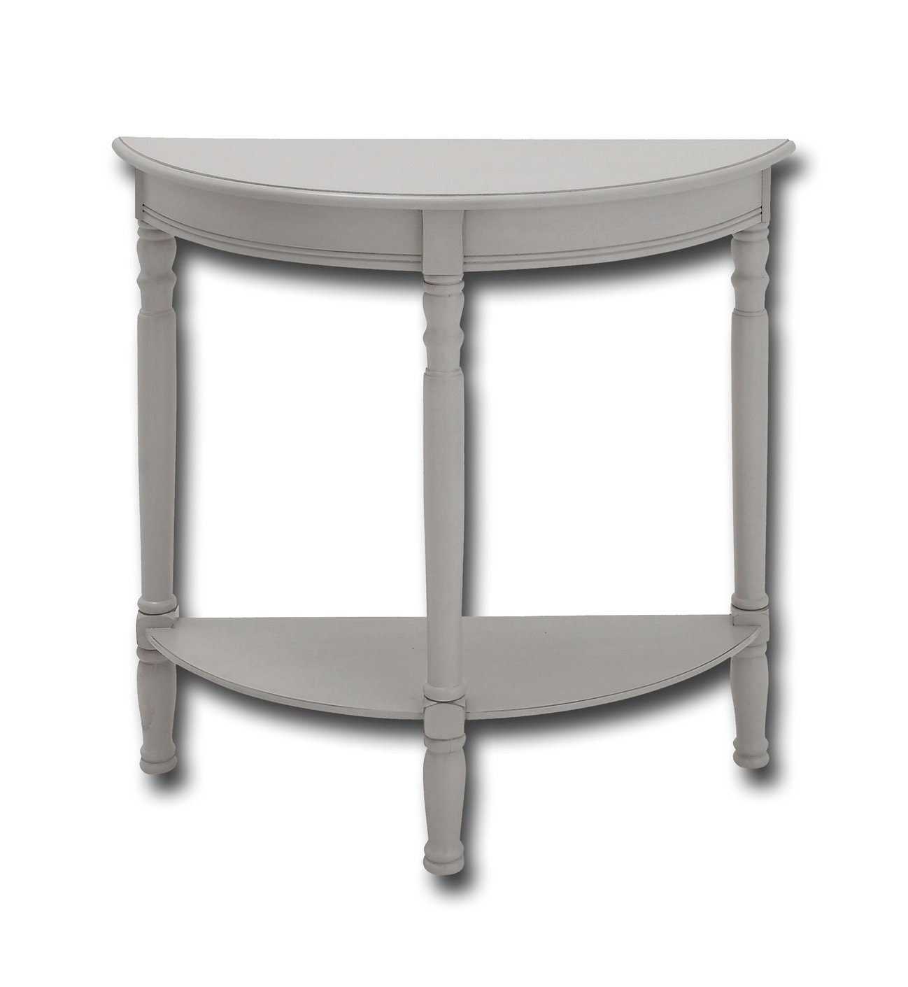 Urban Designs Serena Demilune Console Table, Light Gray - Rustic - Side ...