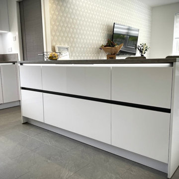 Modern White Kitchen in Fraserburgh
