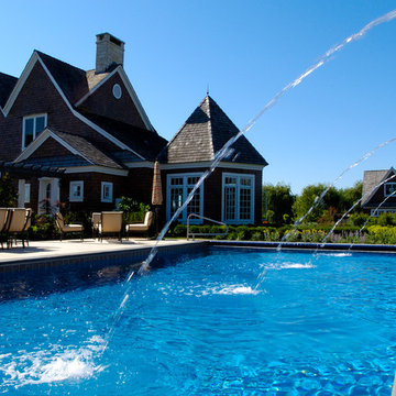 Long Grove, IL Swimming Pool with Raised Wall Water Feature