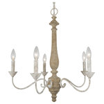 LNC - Lnc 5-Lights Farmhouse Antique Off-White Wood Metal Candle Shade Chandelier - At LNC, we always believe that Classic is the Timeless Fashion, Liveable is the essential lifestyle, and Natural is the eternal beauty. Every product is an artwork of LNC, we strive to combine timeless design aesthetics with quality, and each piece can be a lasting appeal.