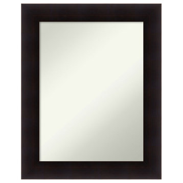 Portico Espresso Non-Beveled Wood Bathroom Wall Mirror - 23.5 x 29.5 in.