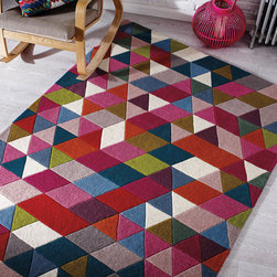 Illusion Prism Rugs in Pink and Multicolours - Floor Rugs