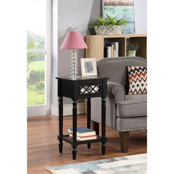 Convenience Concepts French Country Khloe Deluxe Accent Table in Black Wood