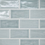Bedrosians - Marin 2.5" x 5" Ceramic Wall Tile, Misty Blue (60-pack/5.38 sqft.) - Even on its calmest days, the ocean has movement, with its surface gently undulating in all directions. This soothing flow of water is the essence of our Marin Collection of glazed ceramic tile. With its gentle, uneven body and high-gloss finish, light dances across the tile just like the sun on the sea, creating a serene vibe in your space. Available in three sizes featuring nine colors, Marin evokes all the elements of the coast, from water to sand to sky.
