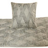 Twin 53"x18" Bed Throws Runner & Pillow Cover Quilted Jacquard, Graphitti Grey