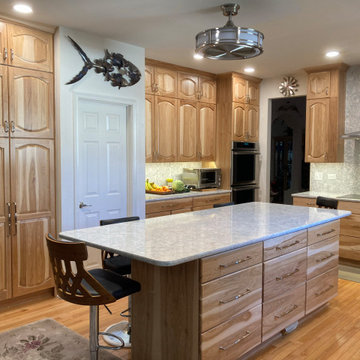 Traditional Kitchen Remodel Done in New Hickory Wood Cabinets