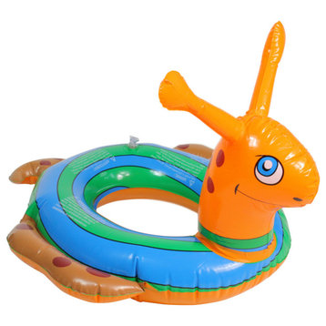 Inflatable Orange and Blue Snail Swimming Pool Tube Ring Float 24"