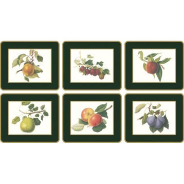 Lady Clare Coasters, Hooker Fruit, Set of 6, Made in England
