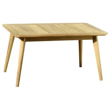 Indoor or Outdoor Coffee Table, Weather Resistant Teak Wood Construction, Brown