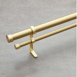 Brushed Brass Double Rod Curtain Rod Set 88"-120" | CB2 - Curtains