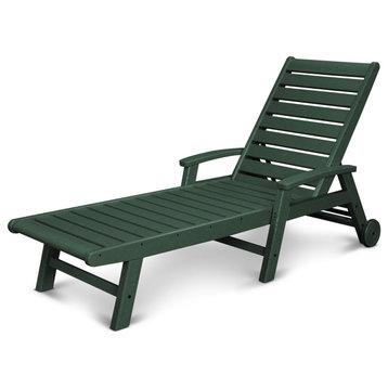 POLYWOOD Signature Chaise With Wheels, Green