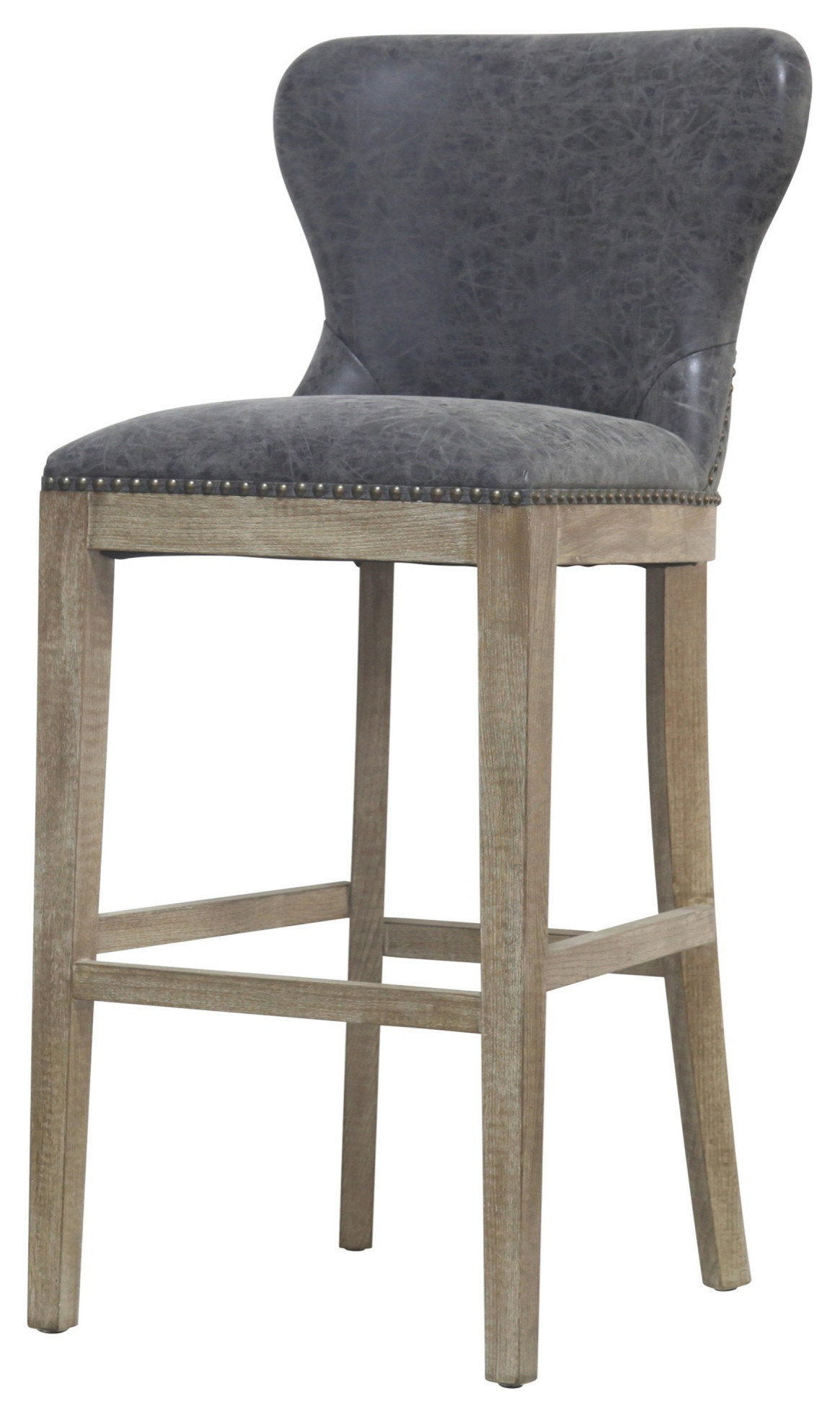 Dorsey Bar Stool, Nubuck Charcoal - Farmhouse - Bar Stools And Counter ...