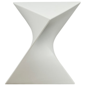 Leisuremod Randolph Modern Triangle Accent Side End Table, White, Singles
