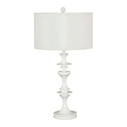 Kenroy Home Claiborne Table Lamp in White Gloss Finish - Table Lamps