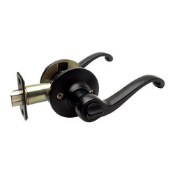 Designers Impressions - Richmond Design Matte Black Door Lever, Privacy (Bed/Bath) - Door Levers