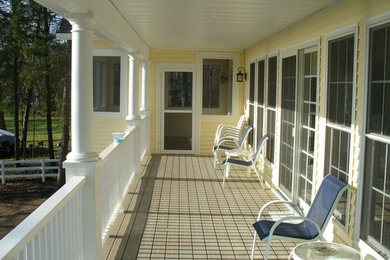 Inspiration for a country back porch remodel in Other