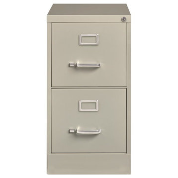 Hirsh 22-in Deep 2-Drawer Metal Letter Width Vertical File Cabinet in Light Gray