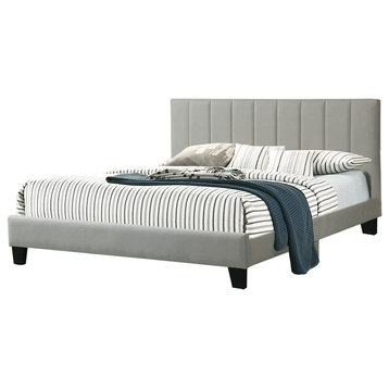 Gray Polyfiber Upholstered Bed, Full