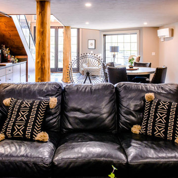Modern Rustic Luxury Finished Basement in Richfield, Ohio