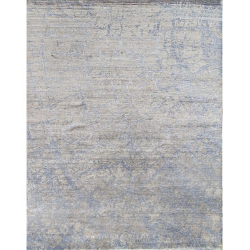 Modern Collection Hand-Knotted Bamboo Silk Area Rug, 8'11"x11'8"