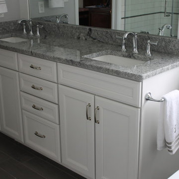 White Vanity with Granite Top