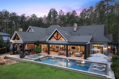 Example of a beach style pool design in Charlotte