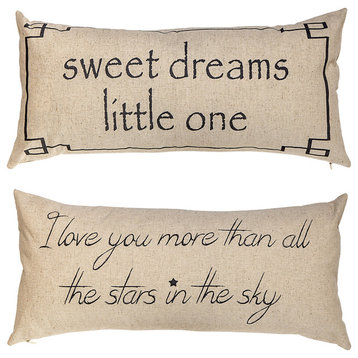 Sweet Dreams Baby Gift Double Sided Nursery Linen Pillow