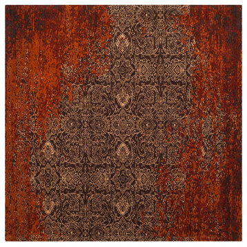 Safavieh Classic Vintage Collection CLV224 Rug, Rust/Brown, 6' Square