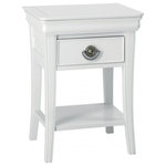 Bentley Designs - Chantilly White Furniture 1-Drawer Night Stand - Chantilly White Painted 1 Drawer Nightstand offers a contemporary rework of classic French styling which effortlessly combines bold character with subtle attention to detail that results in a range that is, quite simply, beautiful. Chantilly is an exquisitely grand range that will add an opulent touch to any room.