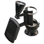 Nature Power - Black Outdoor Solar Powered 4-LED Flagpole Light - Illuminate your flag for a dramatic nighttime effect with this Solar-Powered Outdoor LED Flagpole Light from Nature Power. Heavy-duty clamps let you position it on any flagpole up to 4 in. Dia. With an adjustable solar panel, four ultra-bright LED bulbs and a rechargeable battery, it can shine for up to eight hours on a full charge. Made from sturdy plastic and aluminum, this weatherproof light automatically turns on at dusk and off at dawn for hassle-free performance.